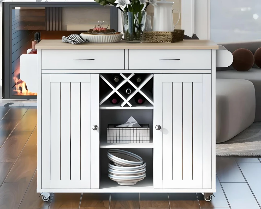 rolling kitchen island with storage
