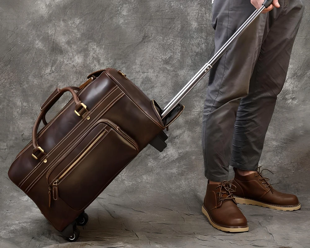 leather garment bag carry on