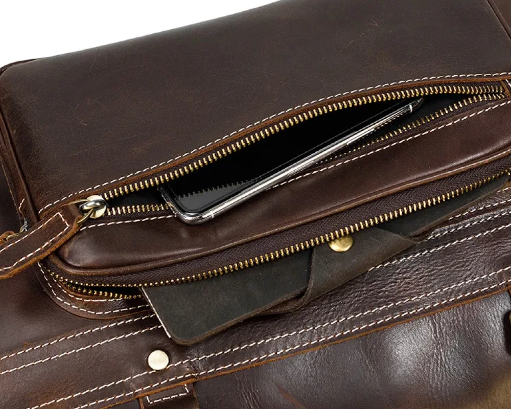 leather carry on bag men's